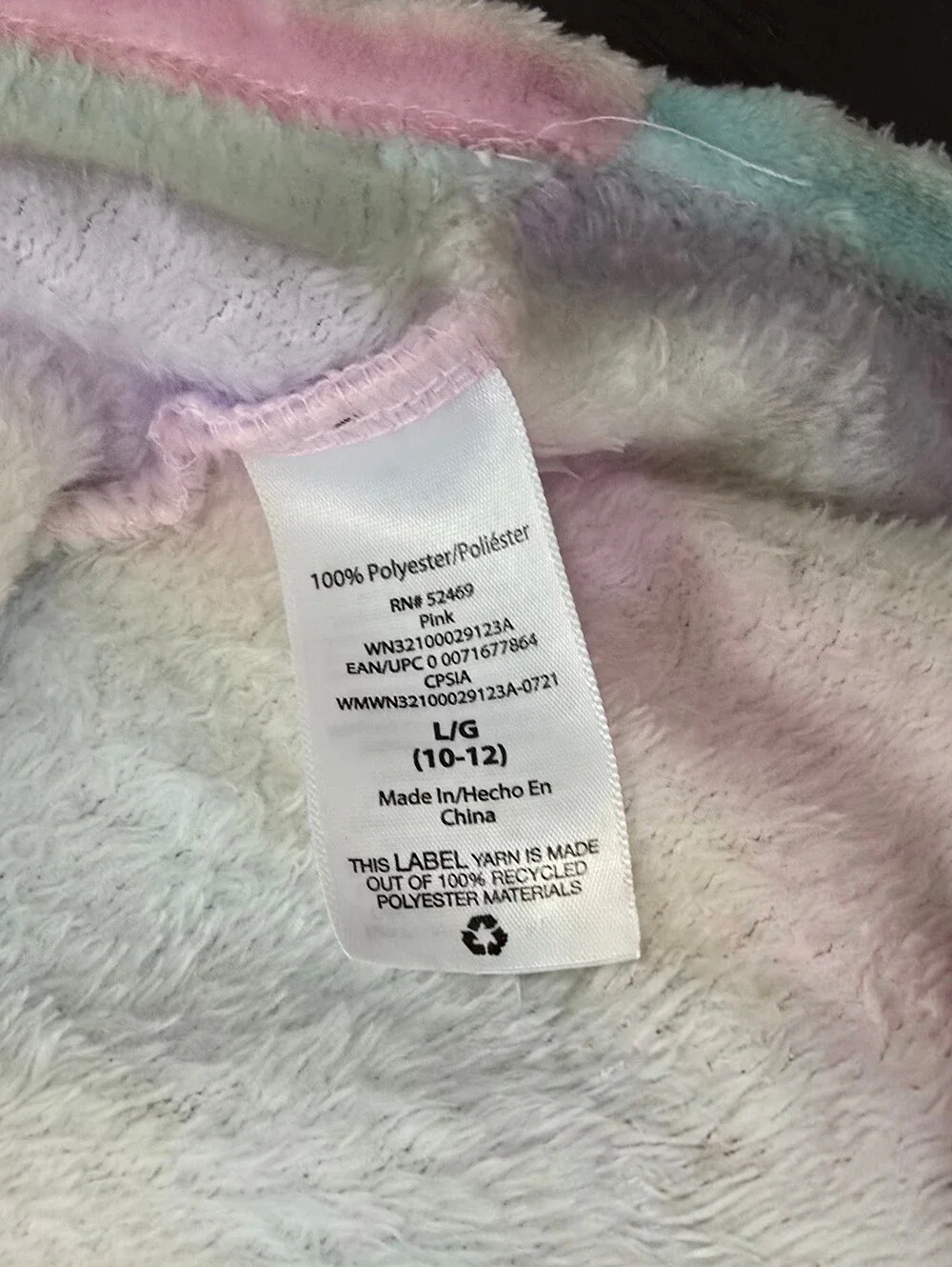 Wonder Nation Girls Striped Fleece Long Sleeve Robe Large